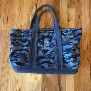 ❌sold❌Grey Camouflage Tote w the letter E in Crystals